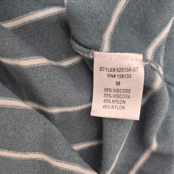 Pink Clover Teal and White Striped Top - Picture 11 of 11